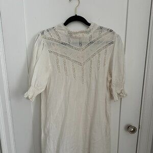 DOEN Victorian Dress with Embroidered Neckline Babydoll Tunic Style